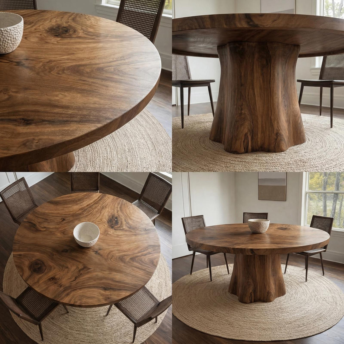 Rustic Round Dining Table For Dining Room And Kitchen SINLKIDT159
