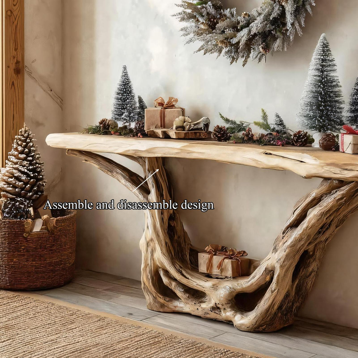 Rustic Console Table Festive Living Room Decor