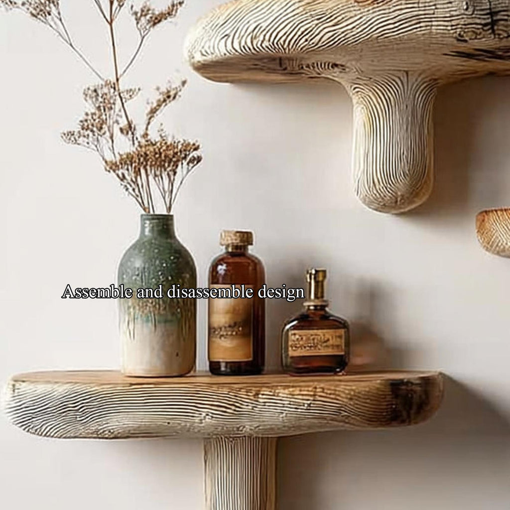 Rustic Mushroom Shelf Living Room