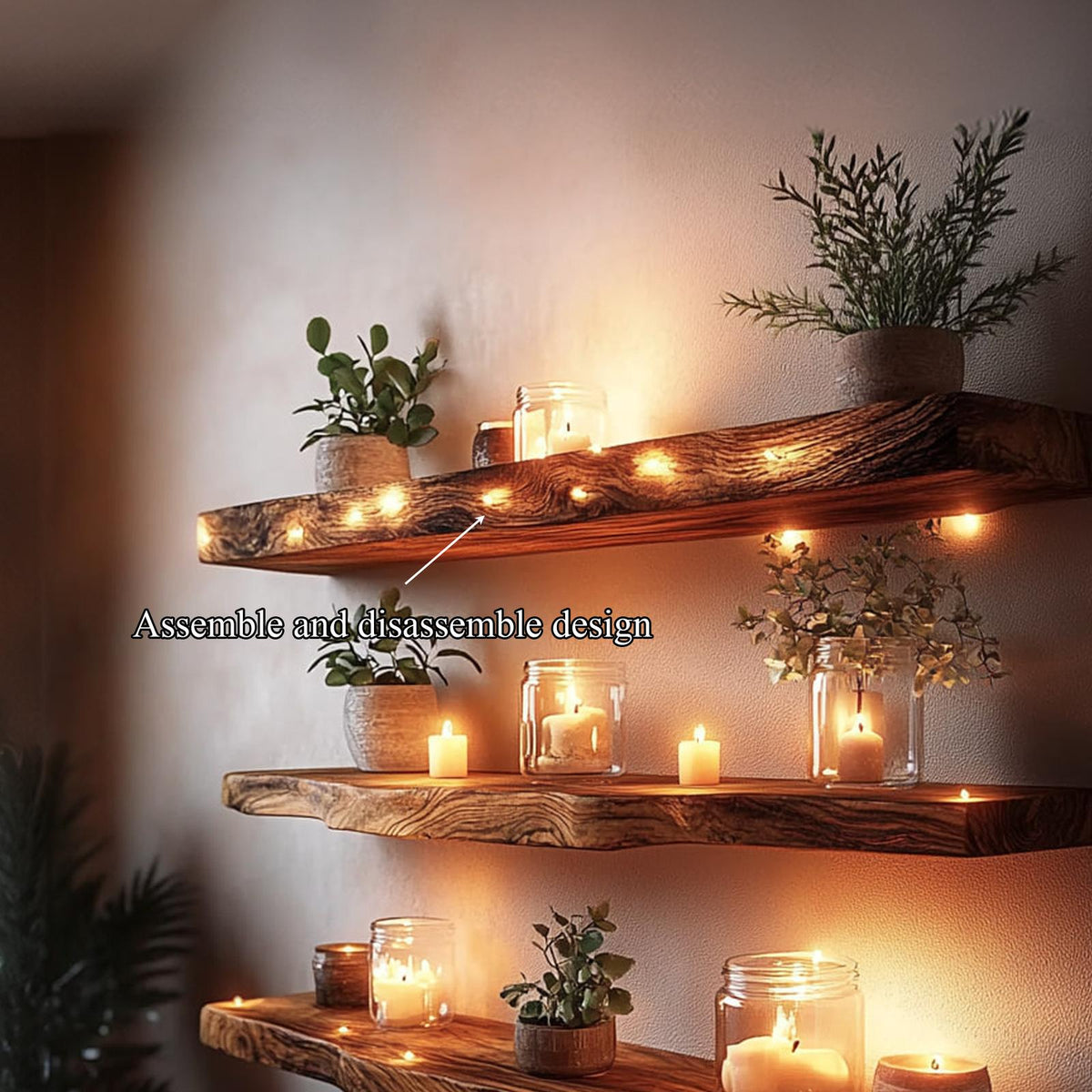 Rustic Floating Shelf Warm Minimal Living Room Or Office