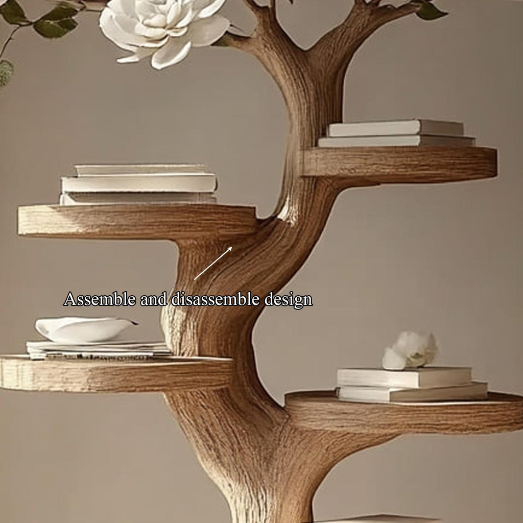 Rustic Tree Branch Nightstand, Artistic Handcrafted Wood Bedside Table & Accent End Table for Bedroom, Living Room