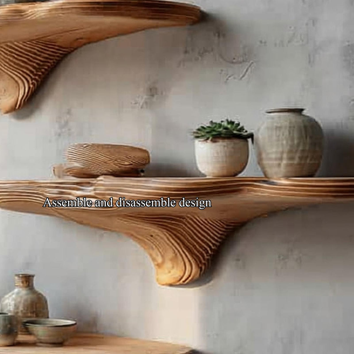 Rustic Mushroom Wall Shelf Bedroom