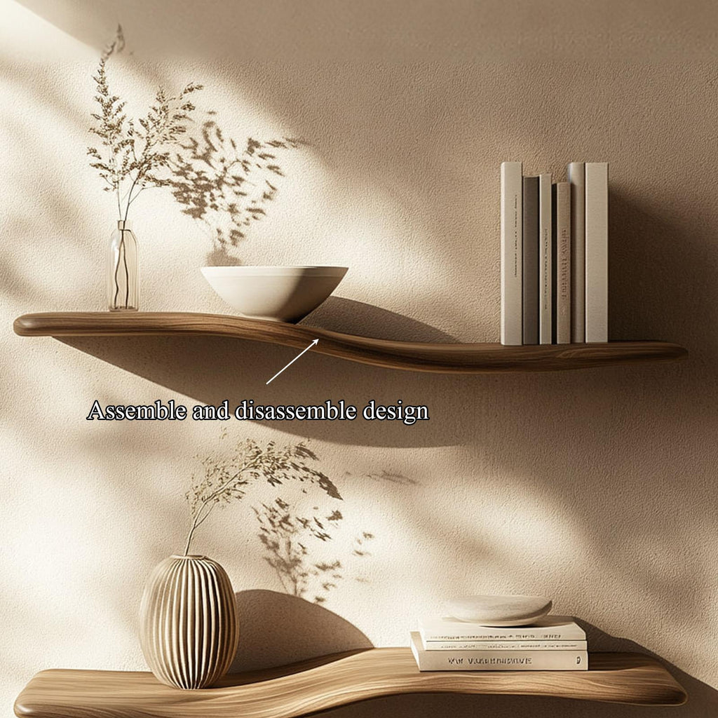 Rustic Curved Floating Shelf Handcrafted For Cozy Home Decor