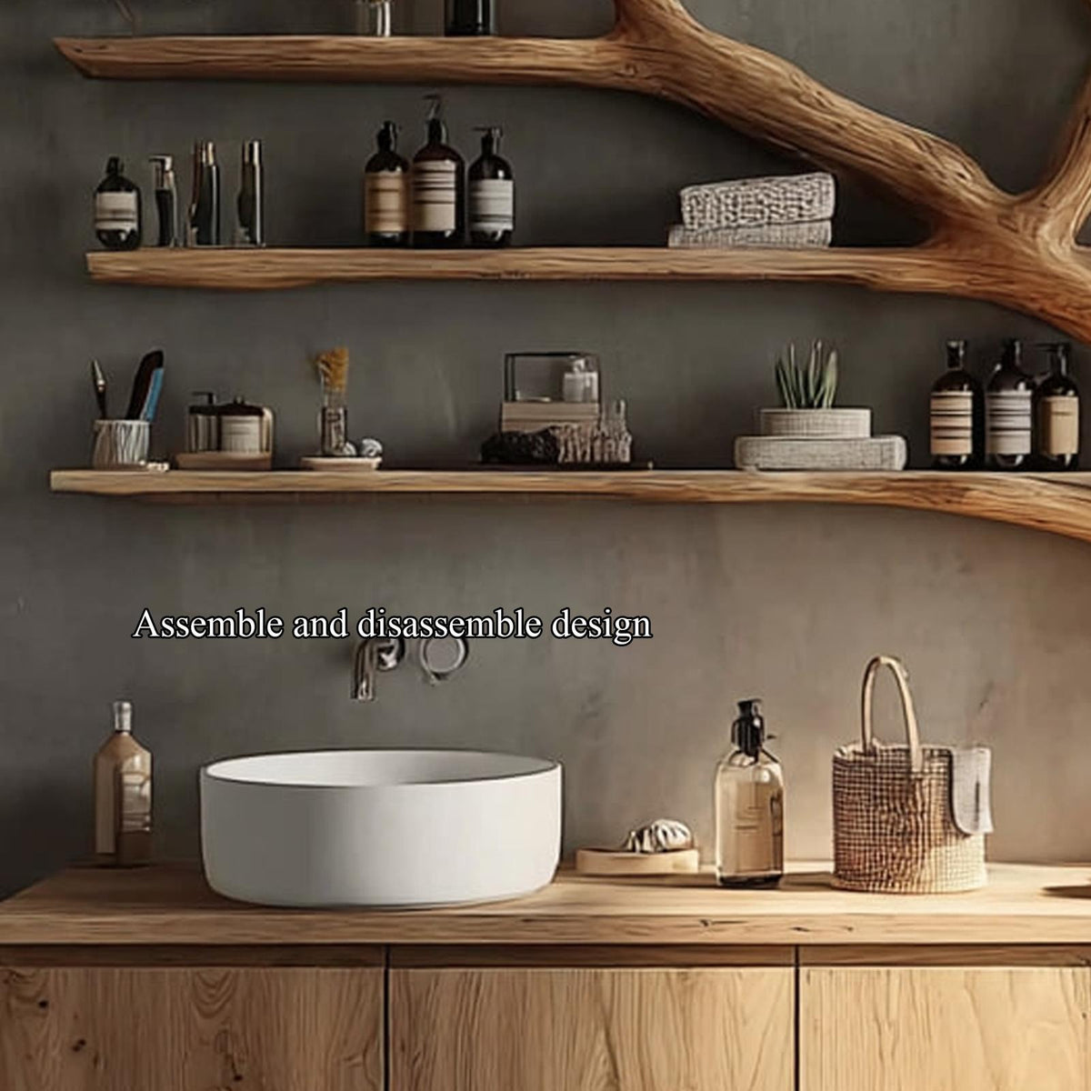 Rustic Organic Tree Branch Vanity Bathroom Or Spa Room