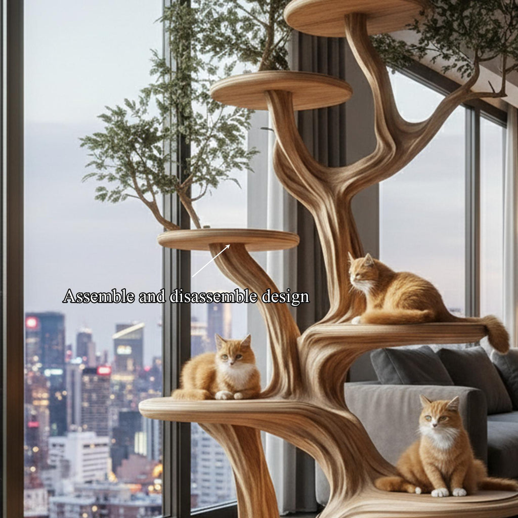 Artistic Cat Tree Organic Multi-Level Climbing Shelf Living Room