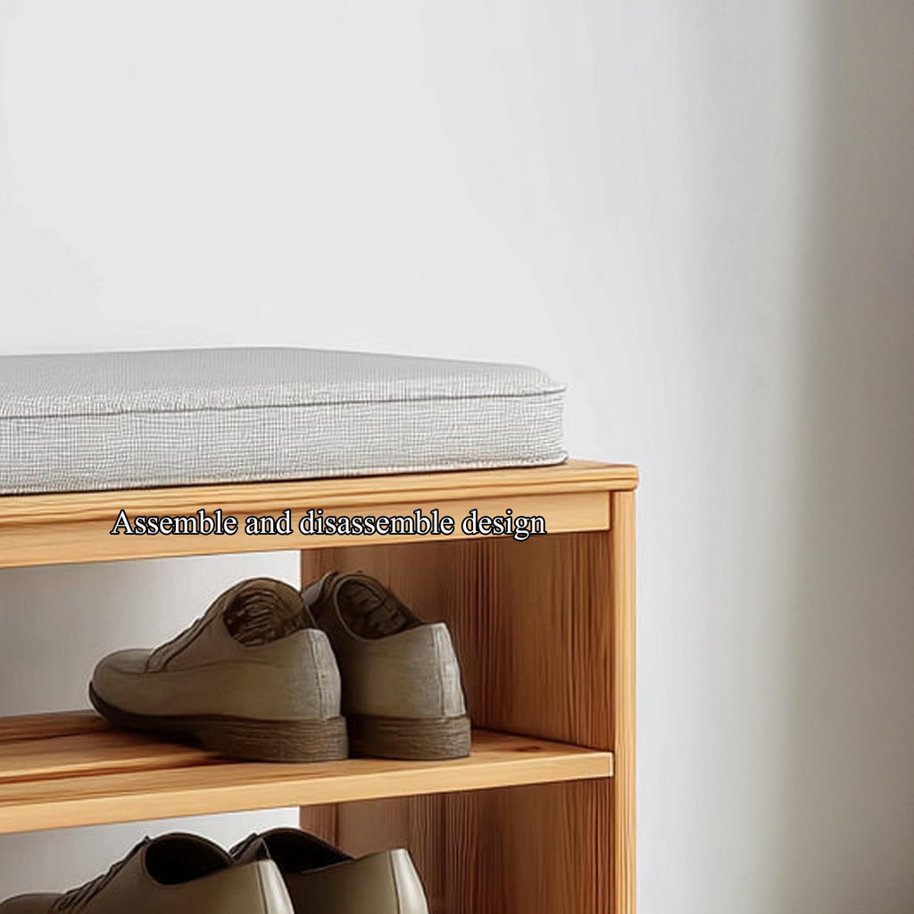 Rustic Farmhouse Shoe Rack Bench Entryway