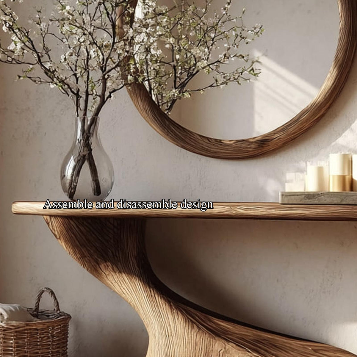 Mid Century Solid Wood Entryway Console Table, Living Room & Hallway Accent Sofa Table, Model