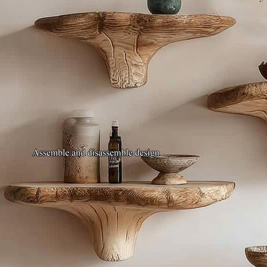 Rustic Mushroom Floating Shelf Bedroom