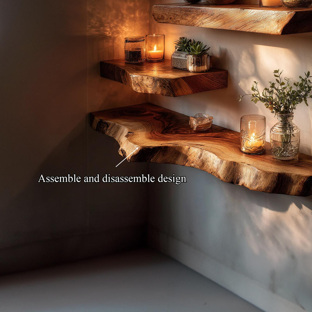 Organic Corner Floating Shelves Office Corner Or Study Room