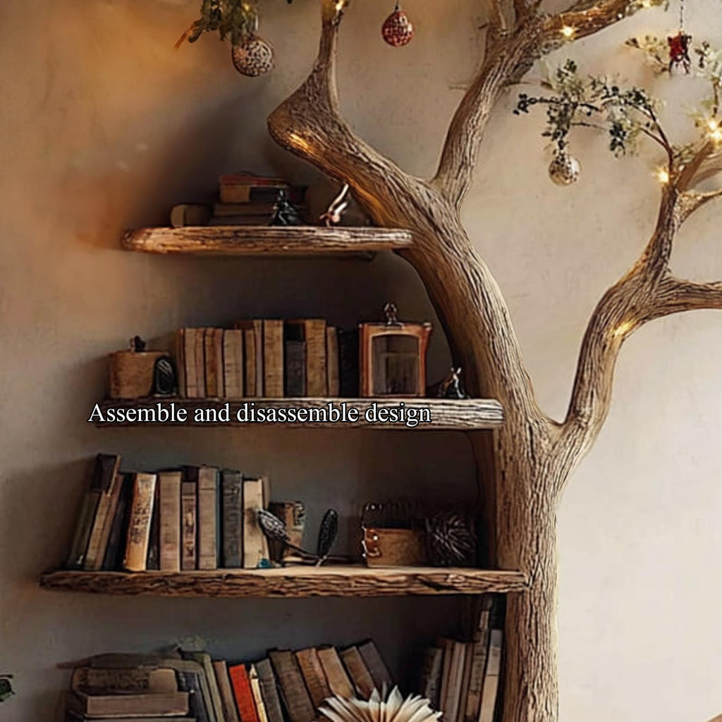Rustic Branch Bookshelf Living Room Cozy Space