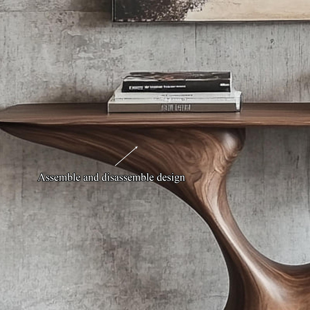 Rustic Entry Table Smooth Sculptural Form Luxury Welcome Area