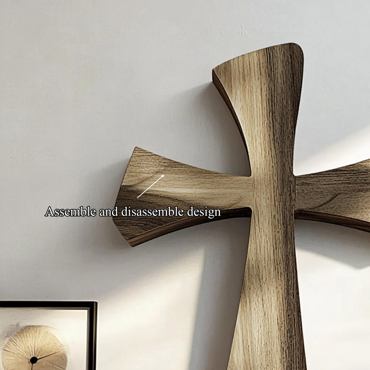 Spry Interior Rustic Faith Wooden Wall Cross, Handcrafted Spiritual Christian Hanging Art for Home Chapel, Living Room & Study SINLKIWD010