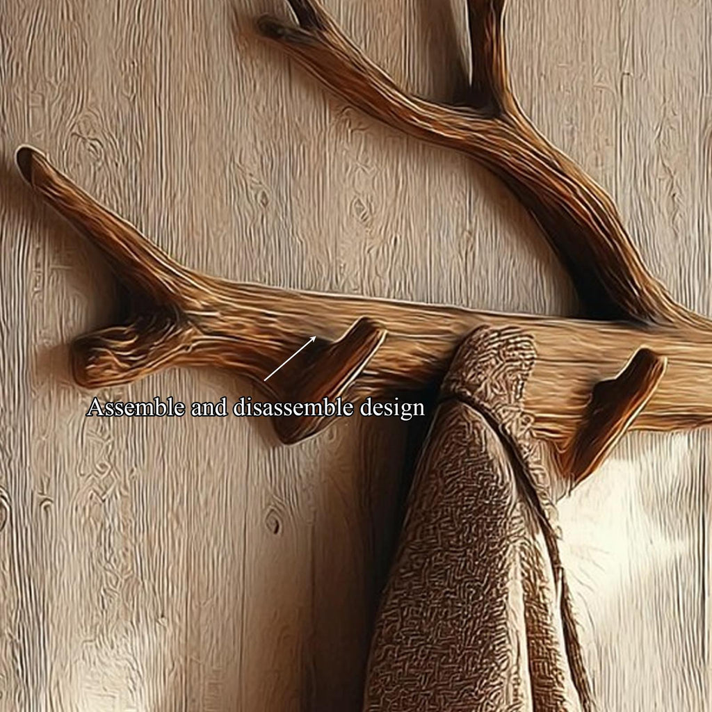 Rustic Tree Branch Wall Hook Living Room