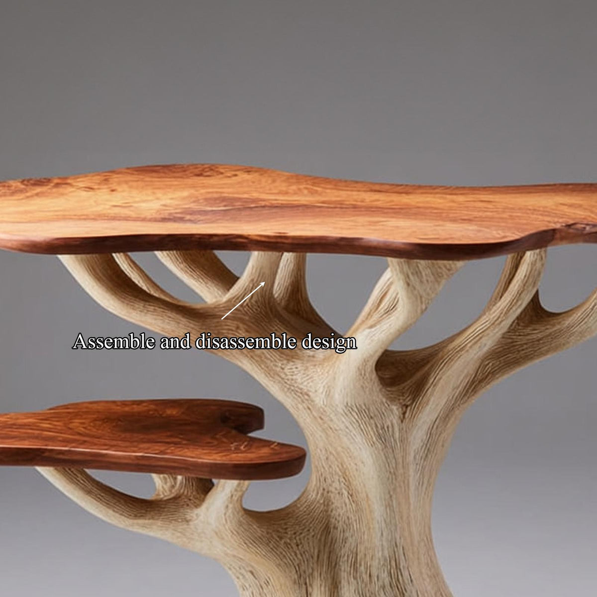 Handcrafted Rustic Wood End Table, Modern Solid Wood Side Table & Accent Bedside Nightstand for Living Room