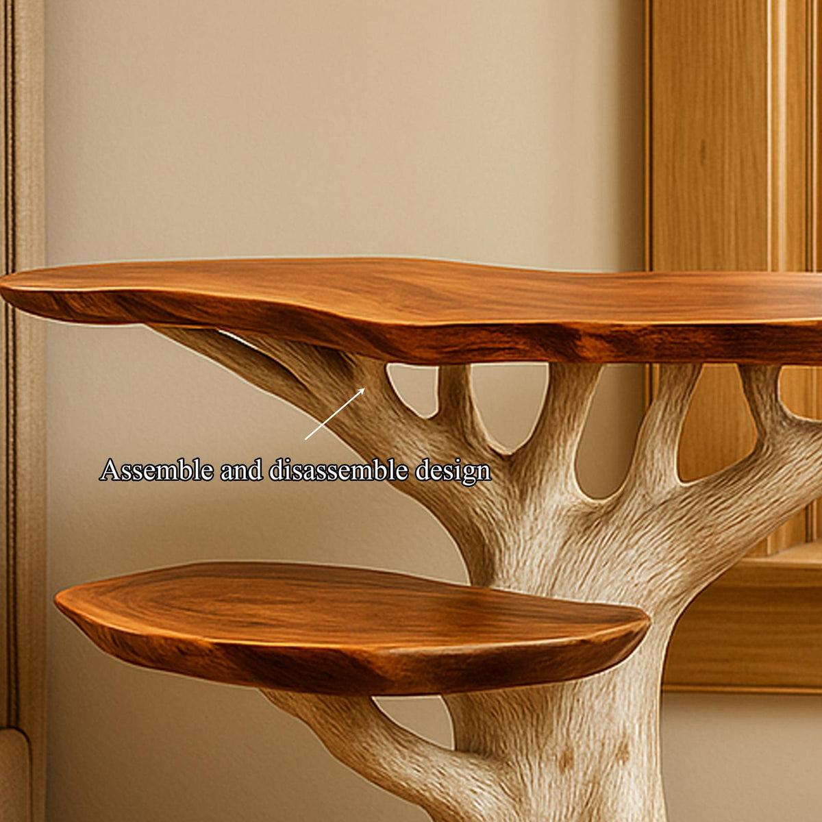 Mid Century Modern Wood Nightstand, Handcrafted Bedside Table & Small Accent End Table for Bedroom Furniture