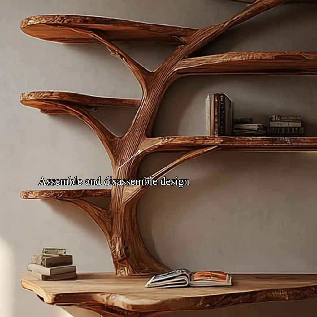 Rustic Tree Bookshelf Desk Home Office Or Reading Corner