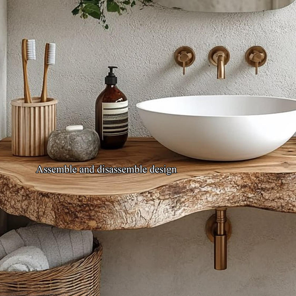 Midcentury Floating Shelf Handmade Vanity Bathroom