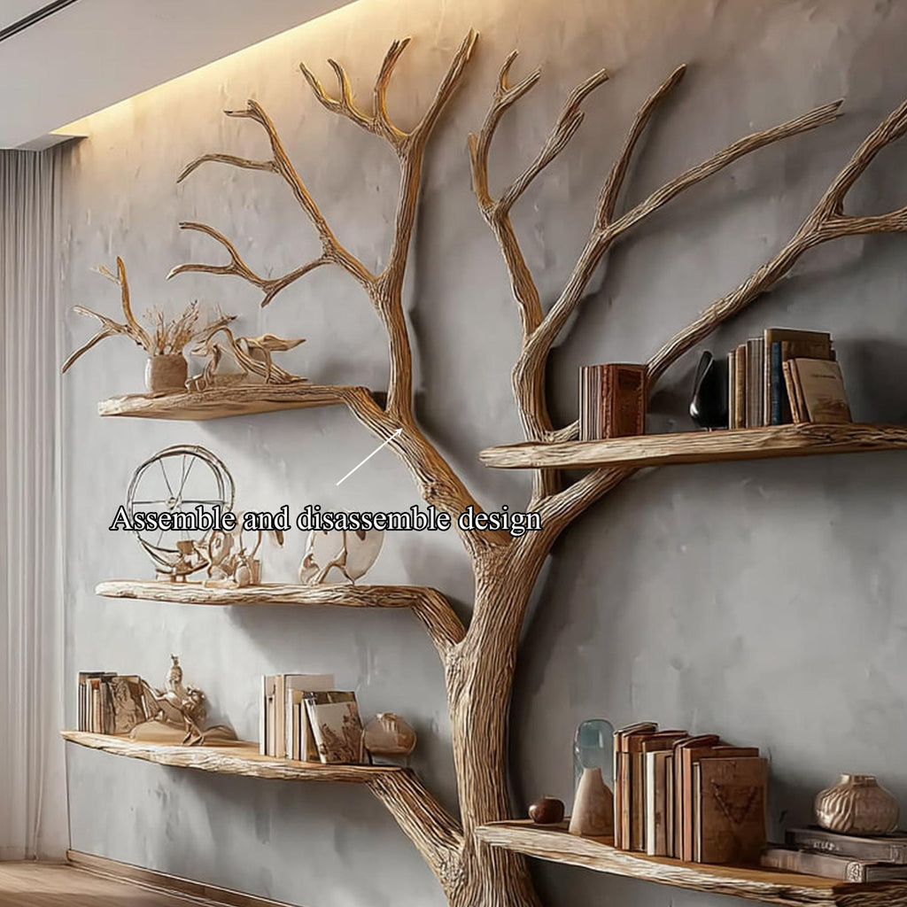 Rustic Tree Shaped Bookshelf Home Office Artistic Display