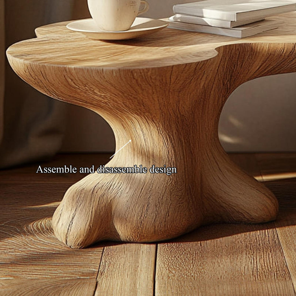 Handcrafted Rustic Wooden Bedside Table, Modern Solid Wood Nightstand & Accent End Table for Bedroom, Living Room