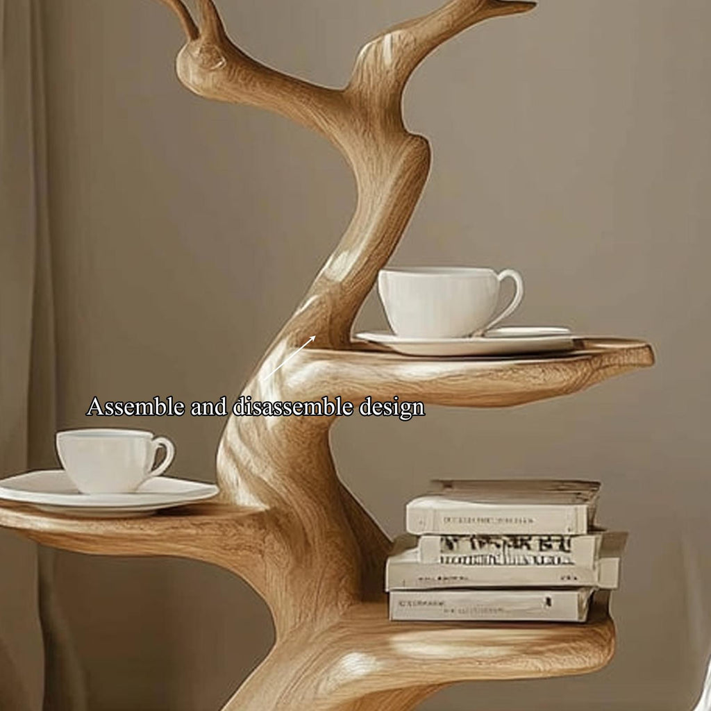Rustic Decorative Wooden Side Table, Handcrafted Accent End Table & Bedside Nightstand for Living Room, Reading Nook