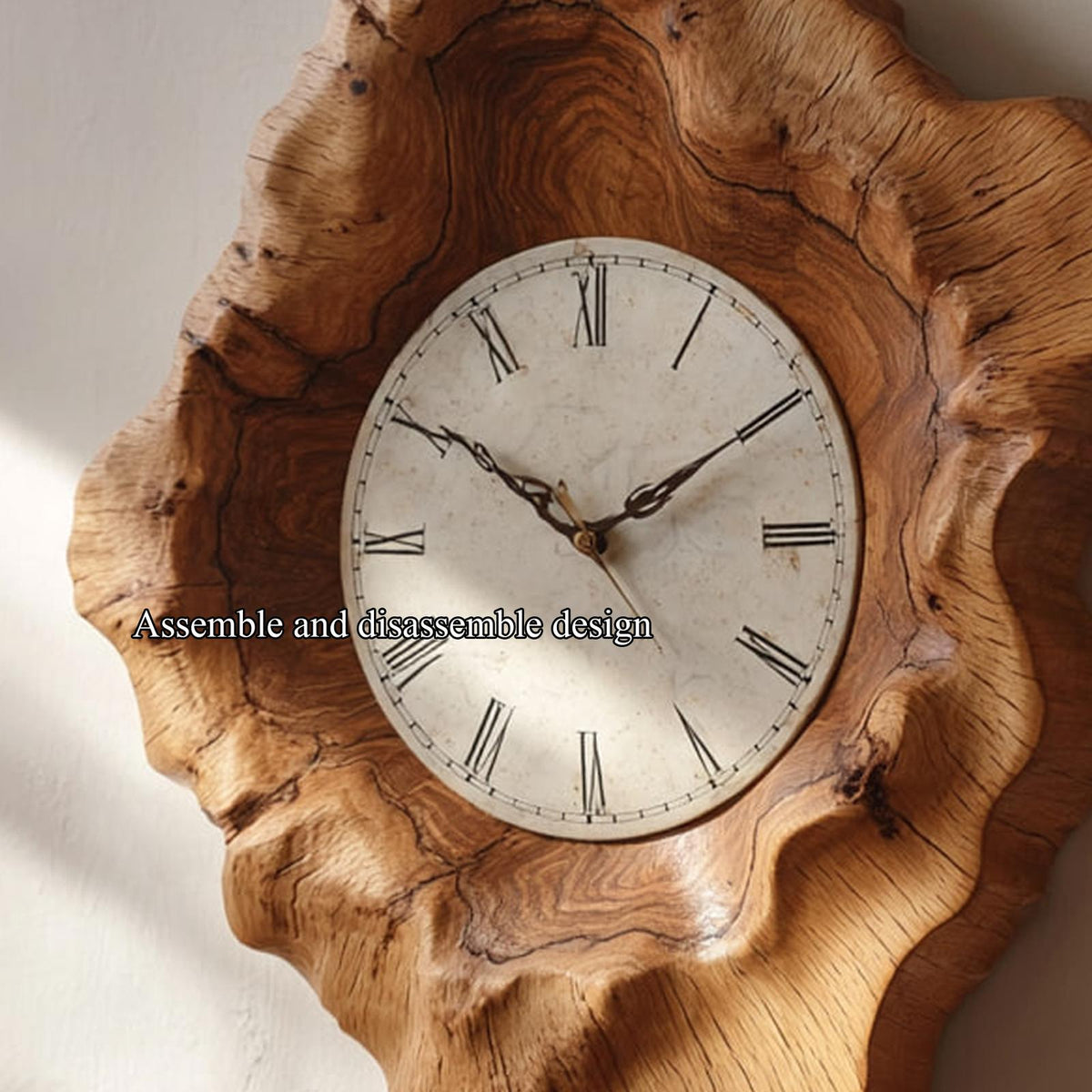 Rustic Organic Natural Wood Wall Clock Office Or Study Room Decor