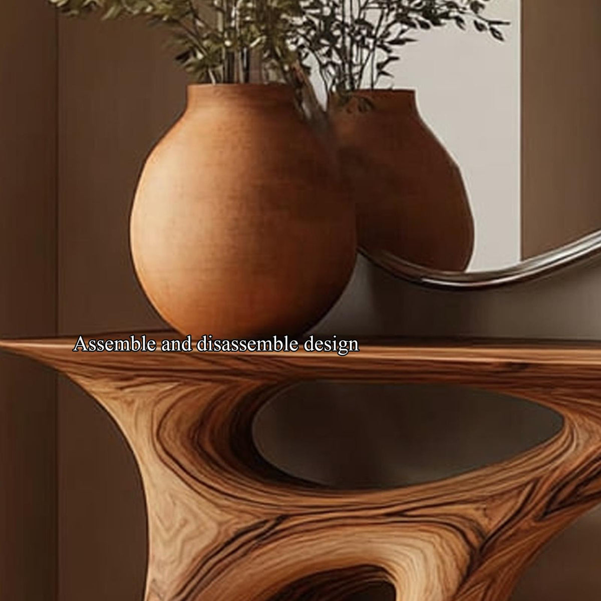 Mid Century Sculptural Console Table Hallway Accent