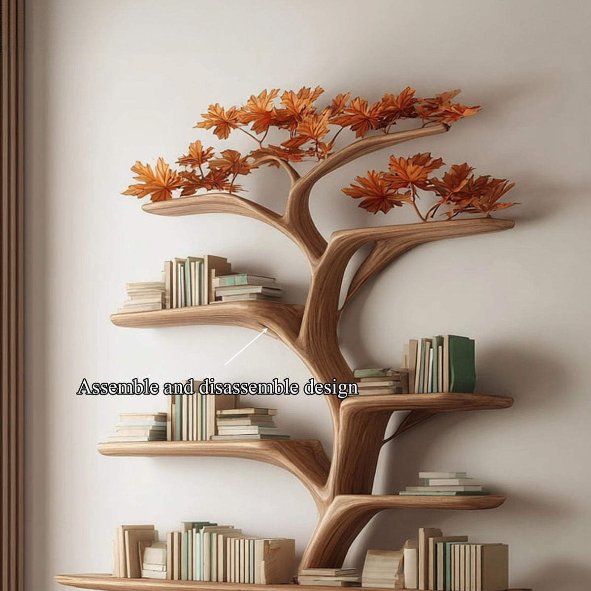 Rustic Tree Shelf Living Room Storage