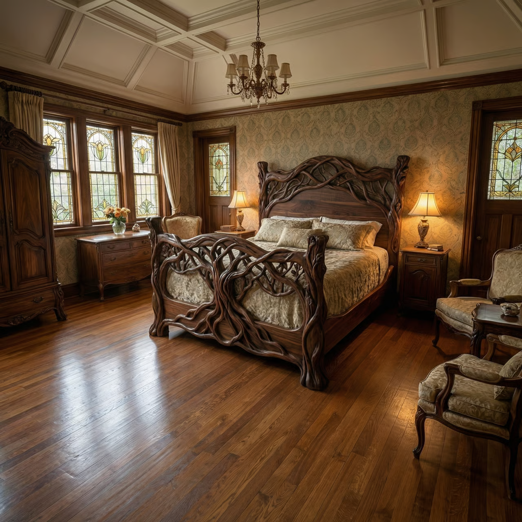 Rustic King Bed Frame For Bedroom Or Master Suite