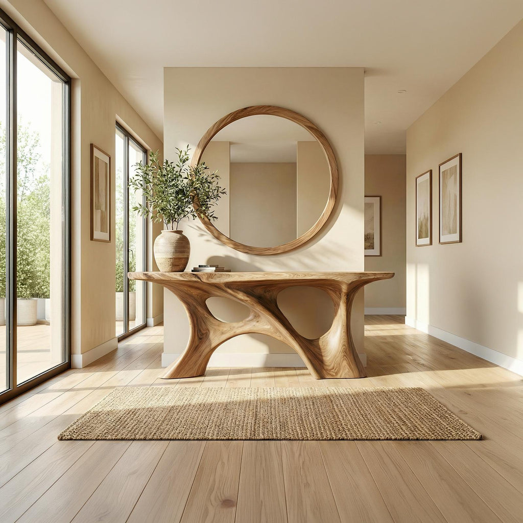 Organic Double Void Console Table Entryway Hallway Living Room