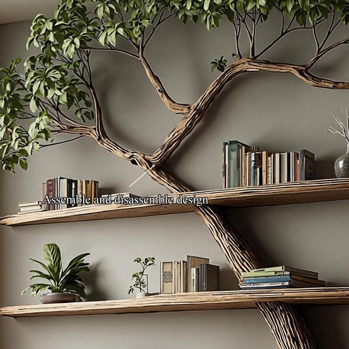 Rustic Tree Bookshelf Tall Living Room