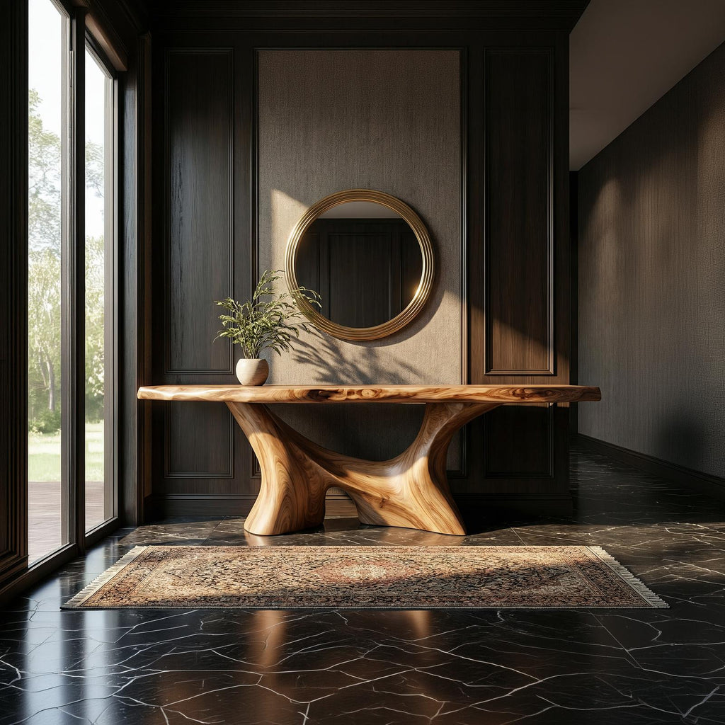 Modern Organic Sculptural Console Table Entryway Hallway Living Room