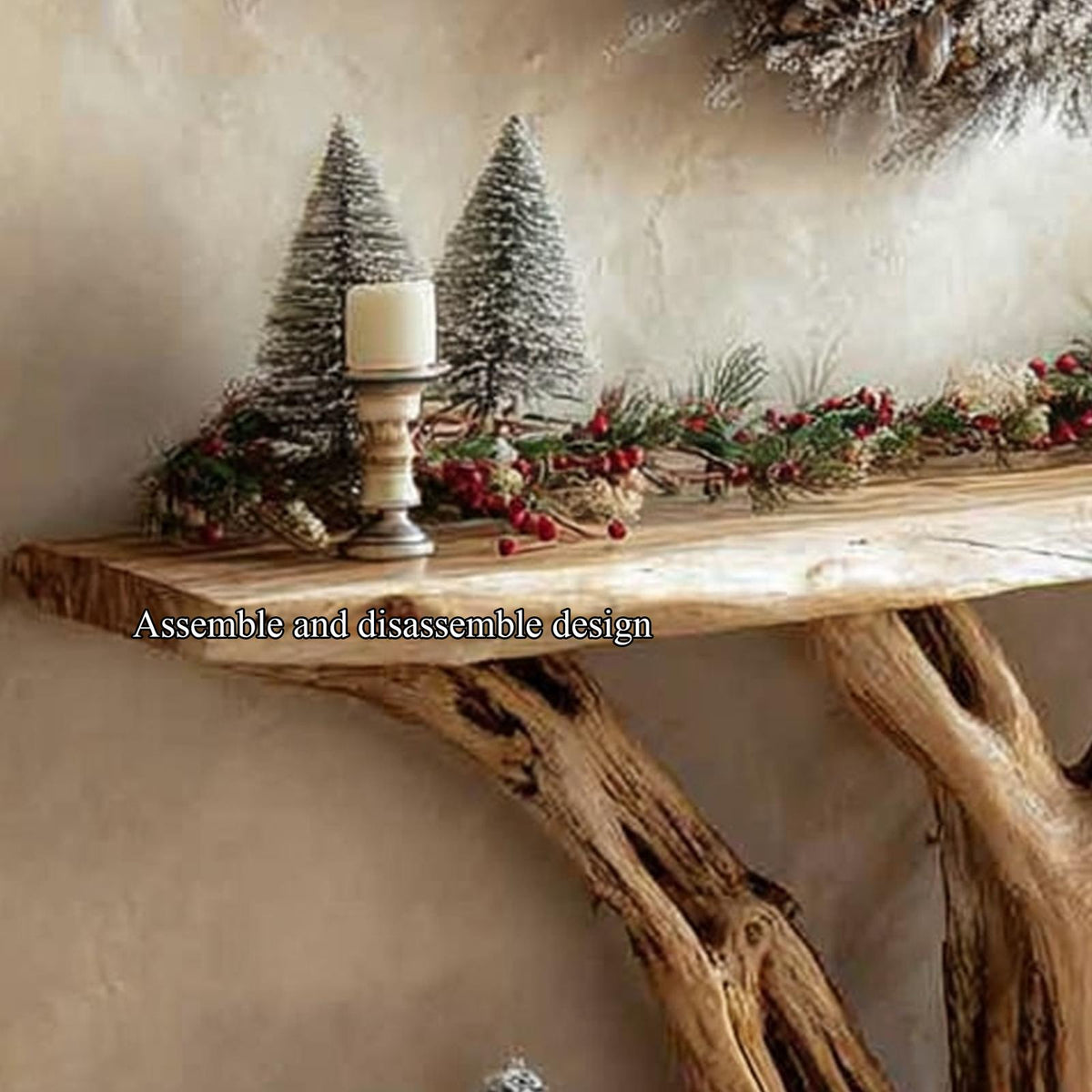 Rustic Solid Wood Entry Console Table, Living Room & Holiday Accent Sofa Table, Handcrafted Wood, Model