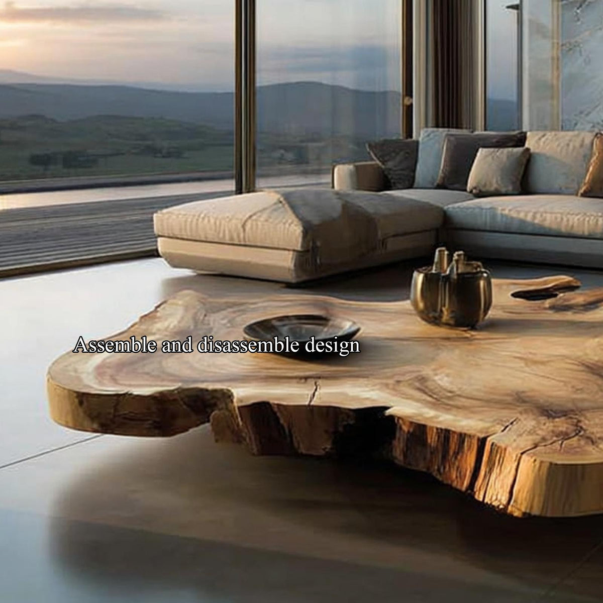 Organic Live Edge Coffee Table Luxury Modern Home Decor