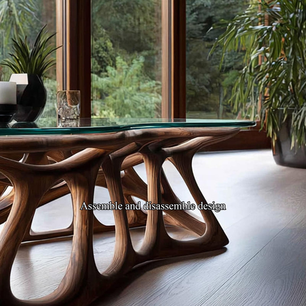 Spry Interior Mid Century Artistic Wood Coffee Table, Living Room Solid Wood Center Table, Model SINLKICF077