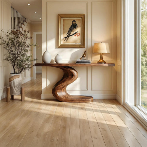 Artistic Flowing Base Console Table Entryway Hallway Living Room