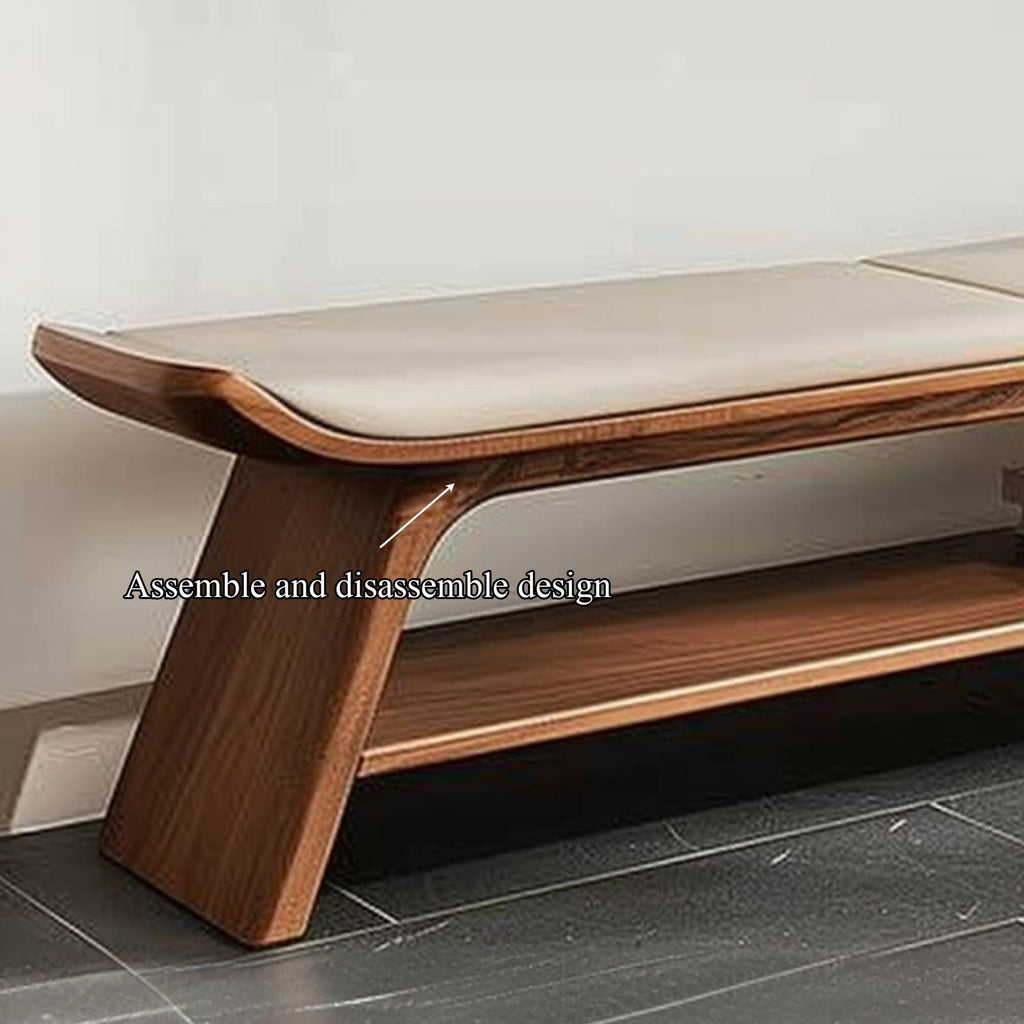 Mid Century Wooden Bench Living Room Or Bedroom Entryway