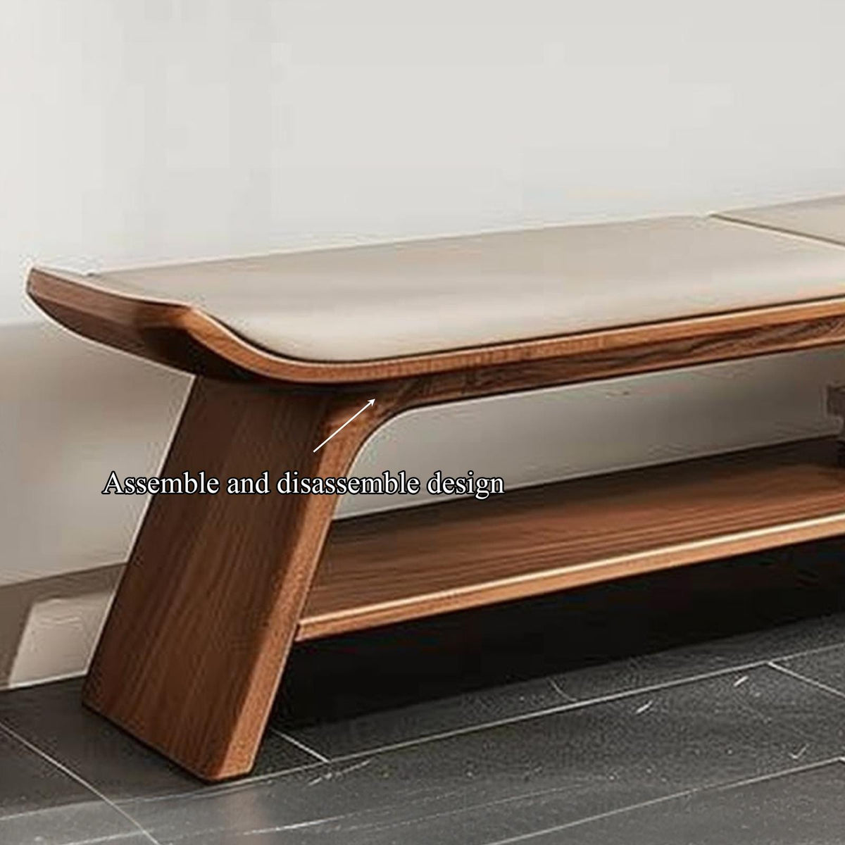 Mid Century Wooden Bench Living Room Or Bedroom Entryway