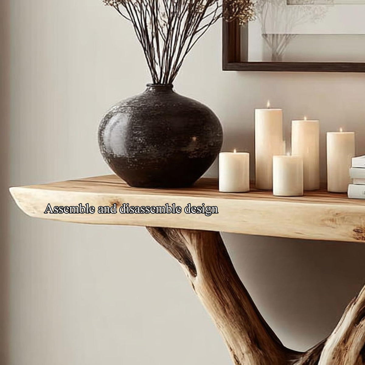 Rustic Solid Wood Console Table, Entryway & Living Room Accent Sofa Table, Model