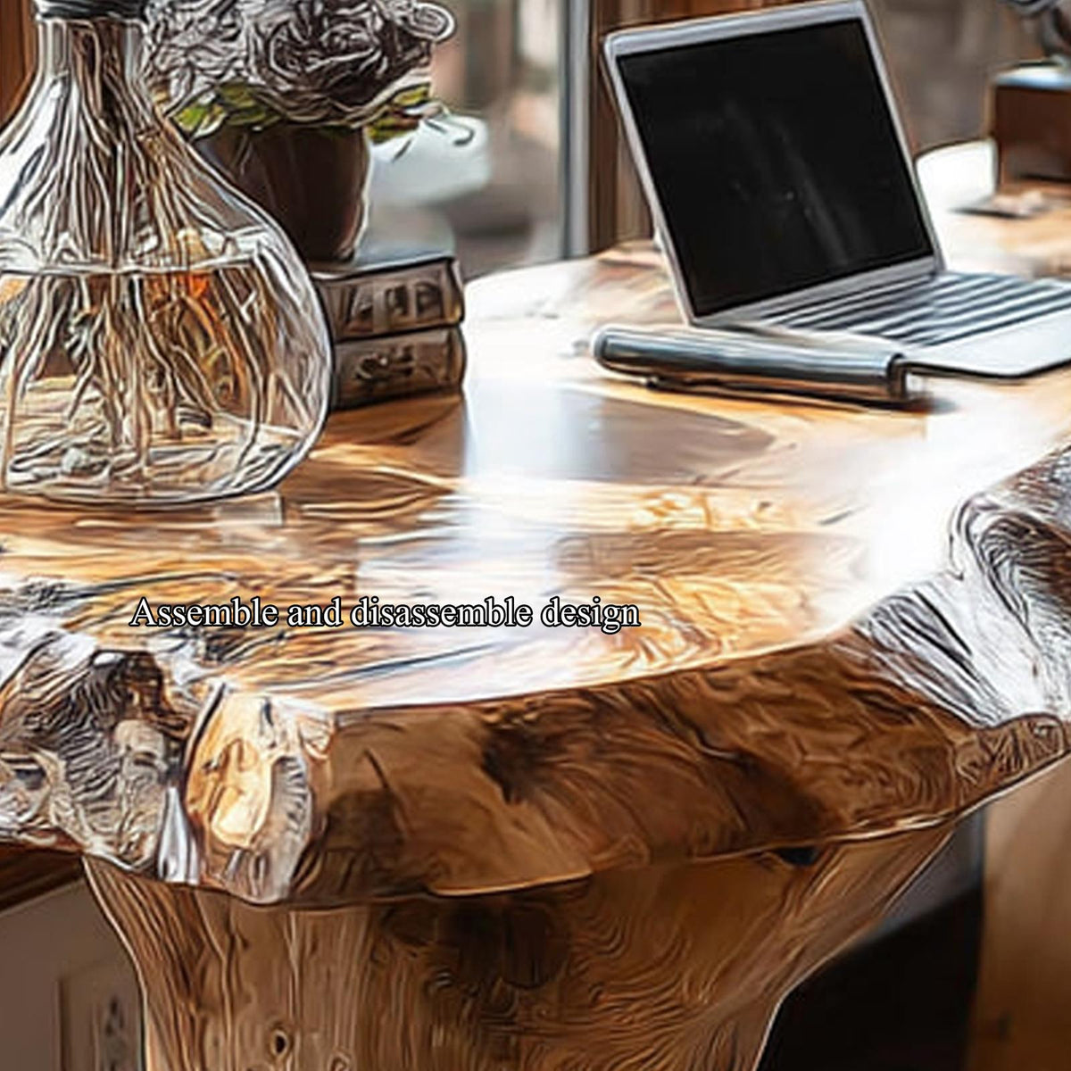 Rustic Live Edge Desk Living Room And Office Space