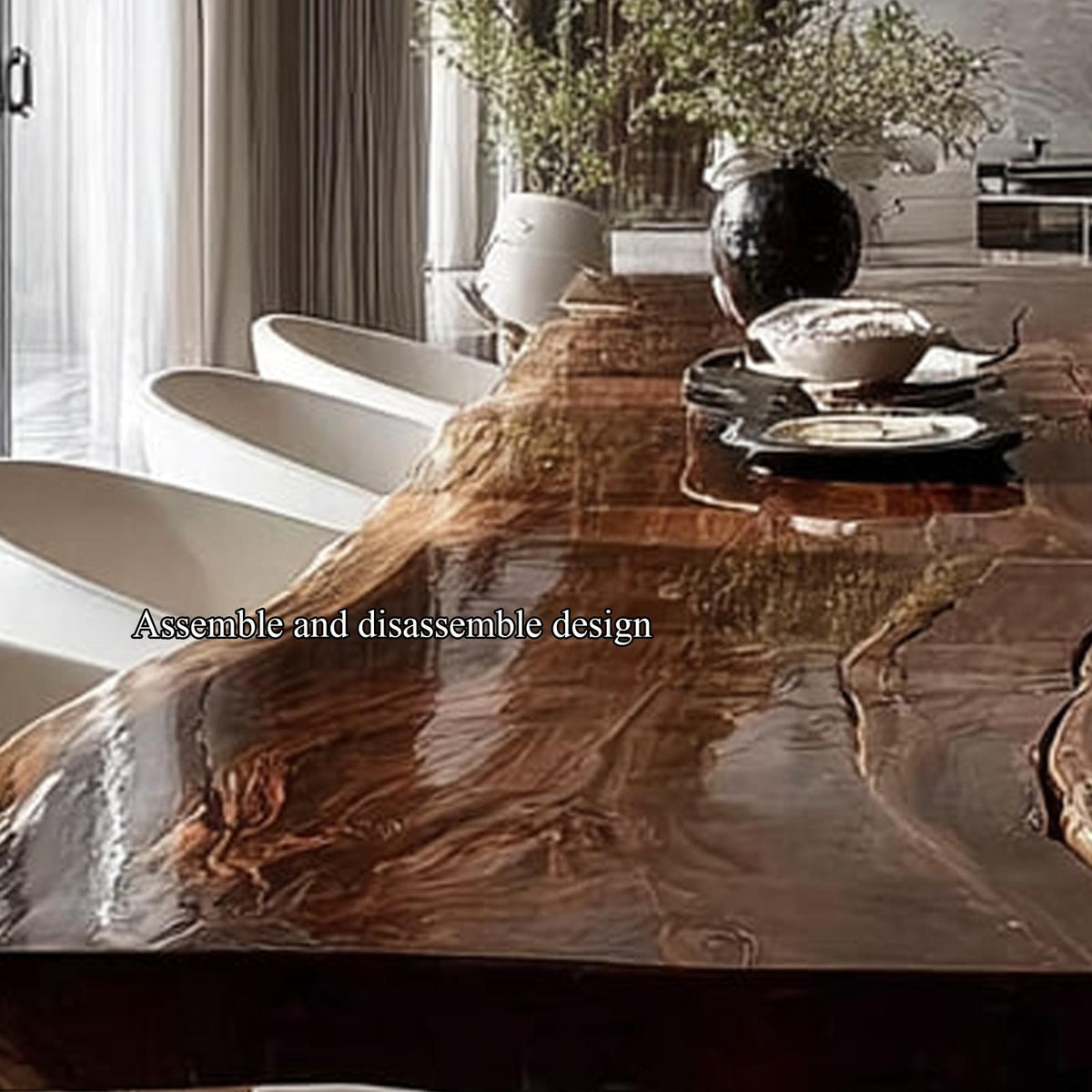 Rustic Natural Wood Dining Table Dining Room