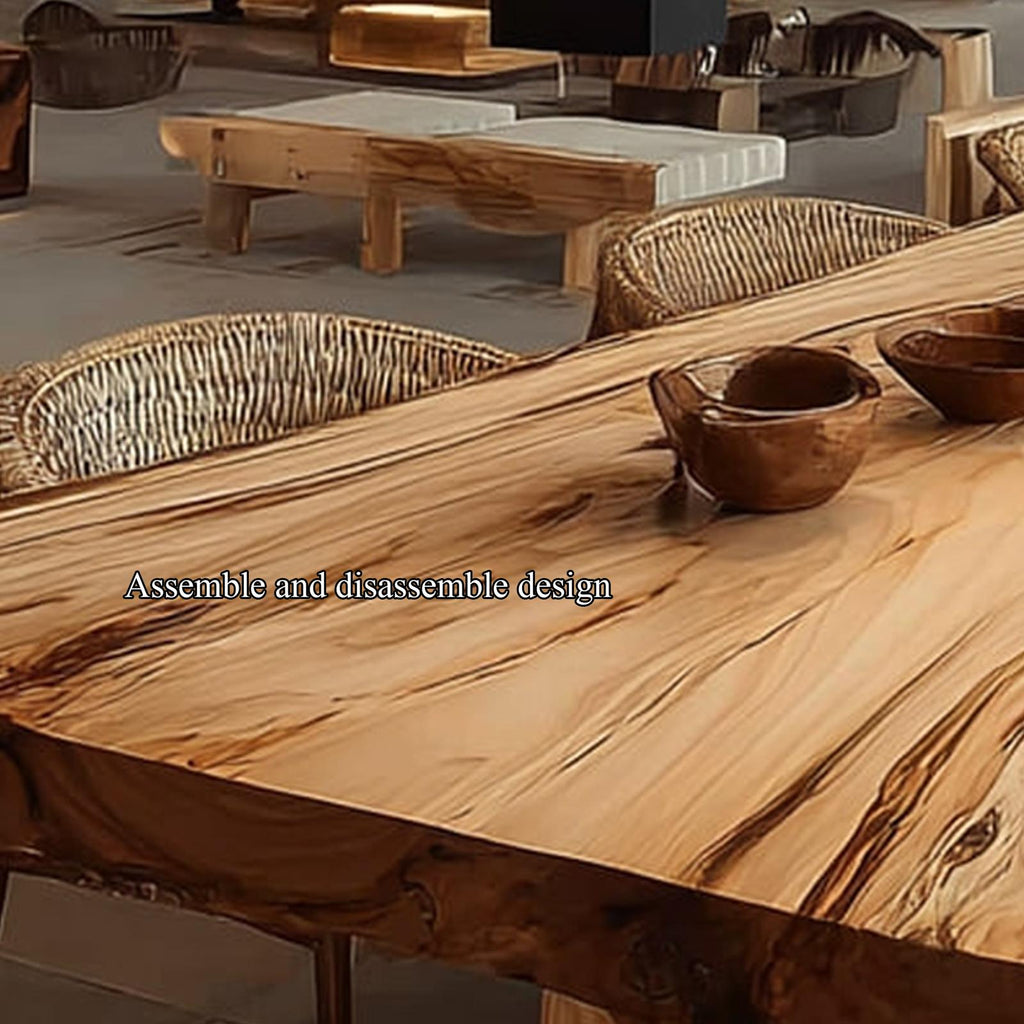 Rustic Live Edge Dining Table Open Kitchen SINLKIDT108