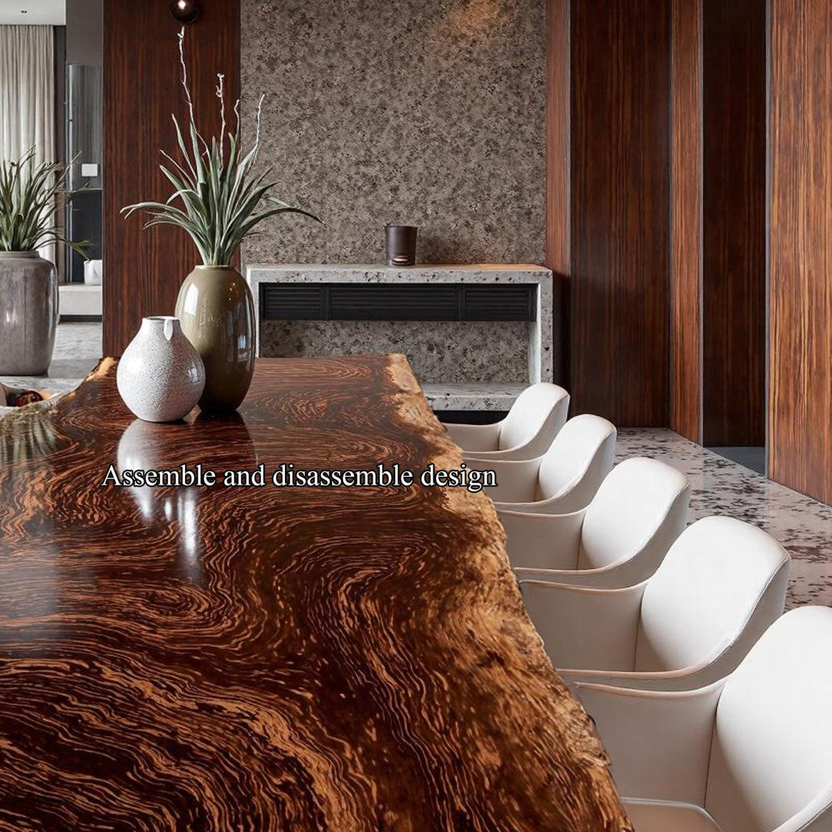 Rustic Live Edge Solid Wood Dining Table Dining Room