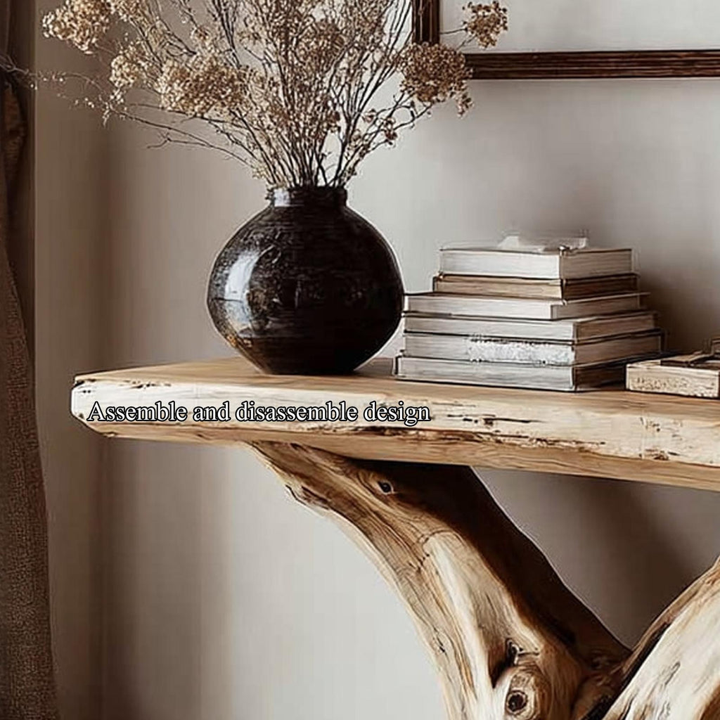 Rustic Solid Wood Console Table, Living Room & Entryway Decor Accent Sofa Table, Model