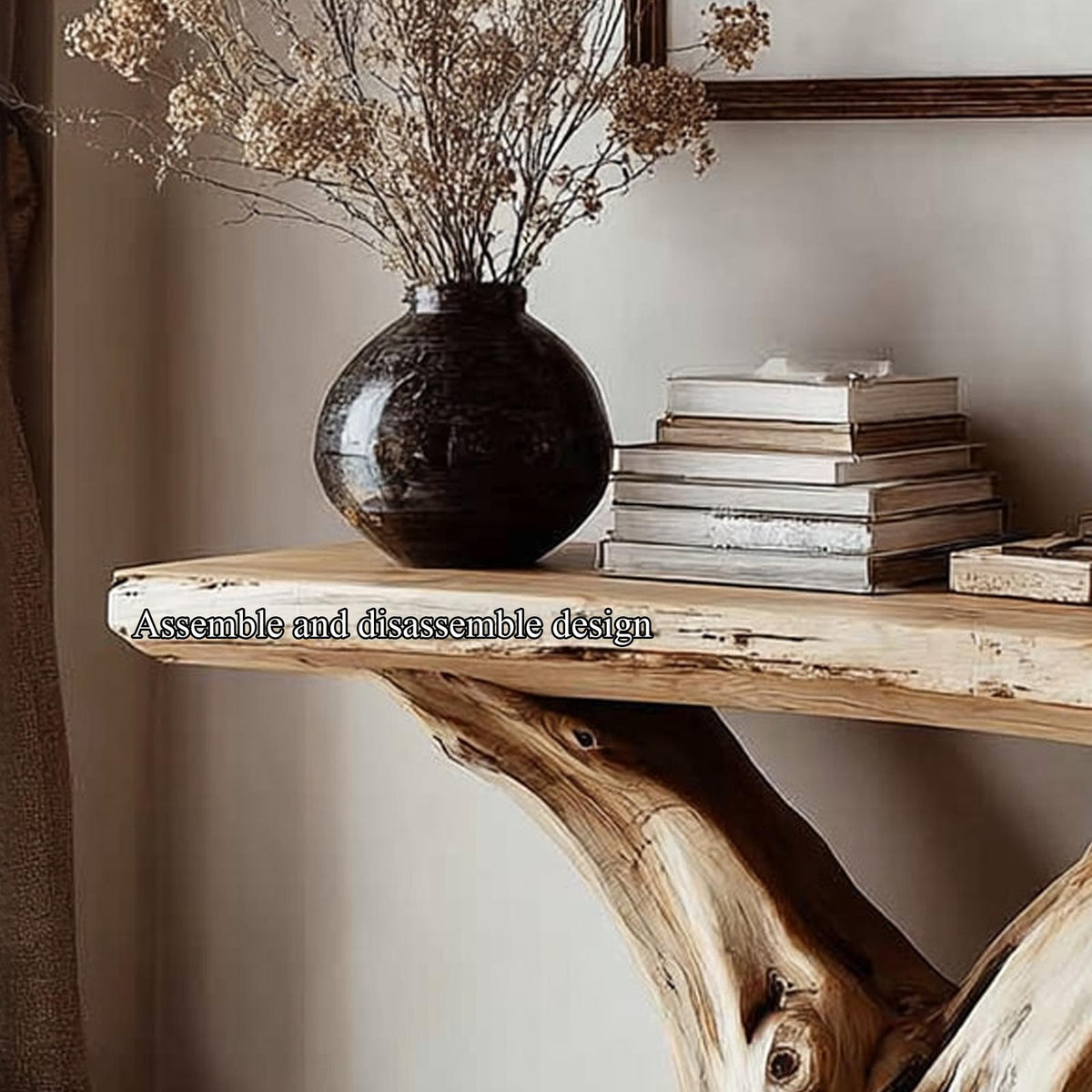 Rustic Solid Wood Console Table, Living Room & Entryway Decor Accent Sofa Table, Model