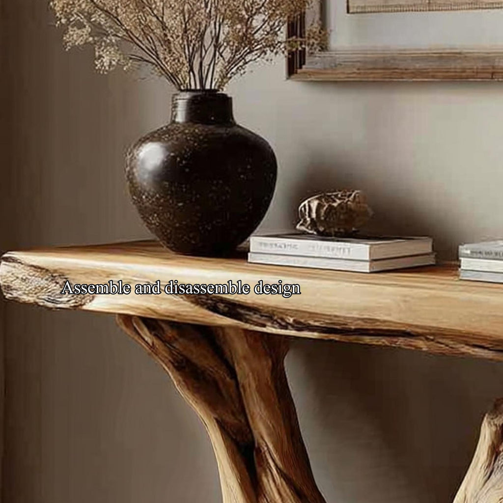 Rustic Solid Wood Console Table, Hallway & Entryway Accent Sofa Table, Model