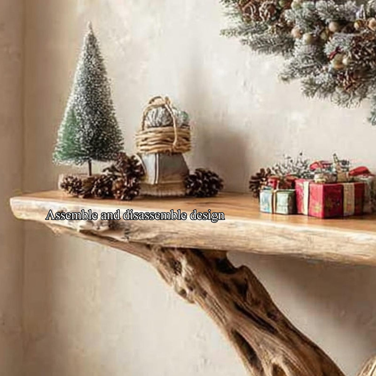Rustic Console Table Living Room Holiday Accent