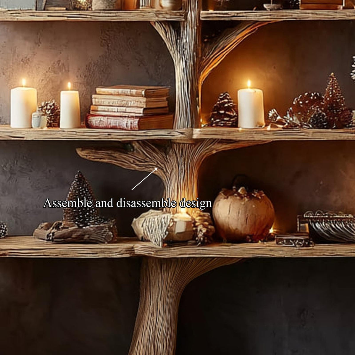 Rustic Tree Bookshelf Seasonal Home Office Living