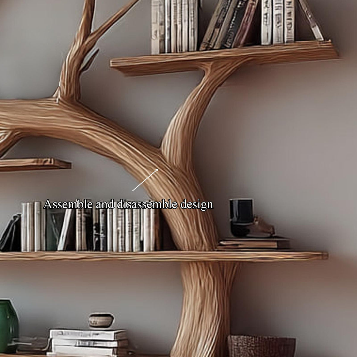 Mid Century Tree Bookshelf Holiday Study room