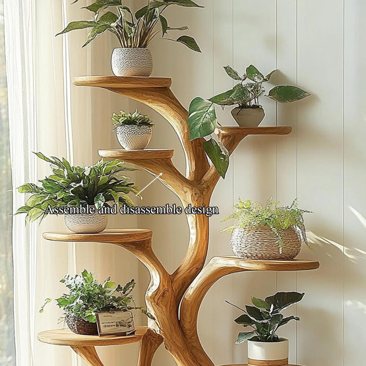 Rustic Organic Tree Stand Botanical Room Accent