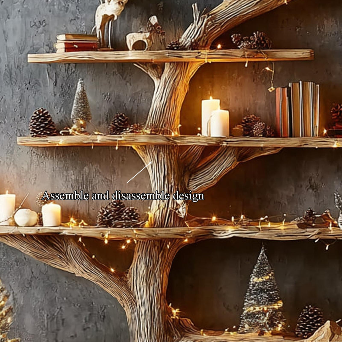 Rustic Tree Bookshelf Living Study
